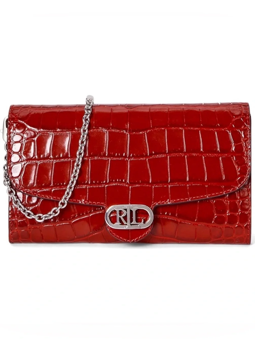 Lauren Ralph Lauren Adair Croc-Embossed Leather Crossbody